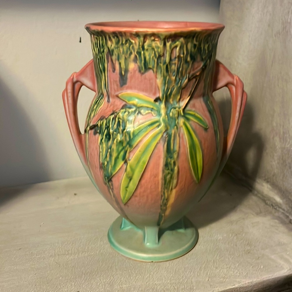 Roseville Moss Pink 1936 Vintage Art Deco Pottery Ceramic Flower Vase 783-9